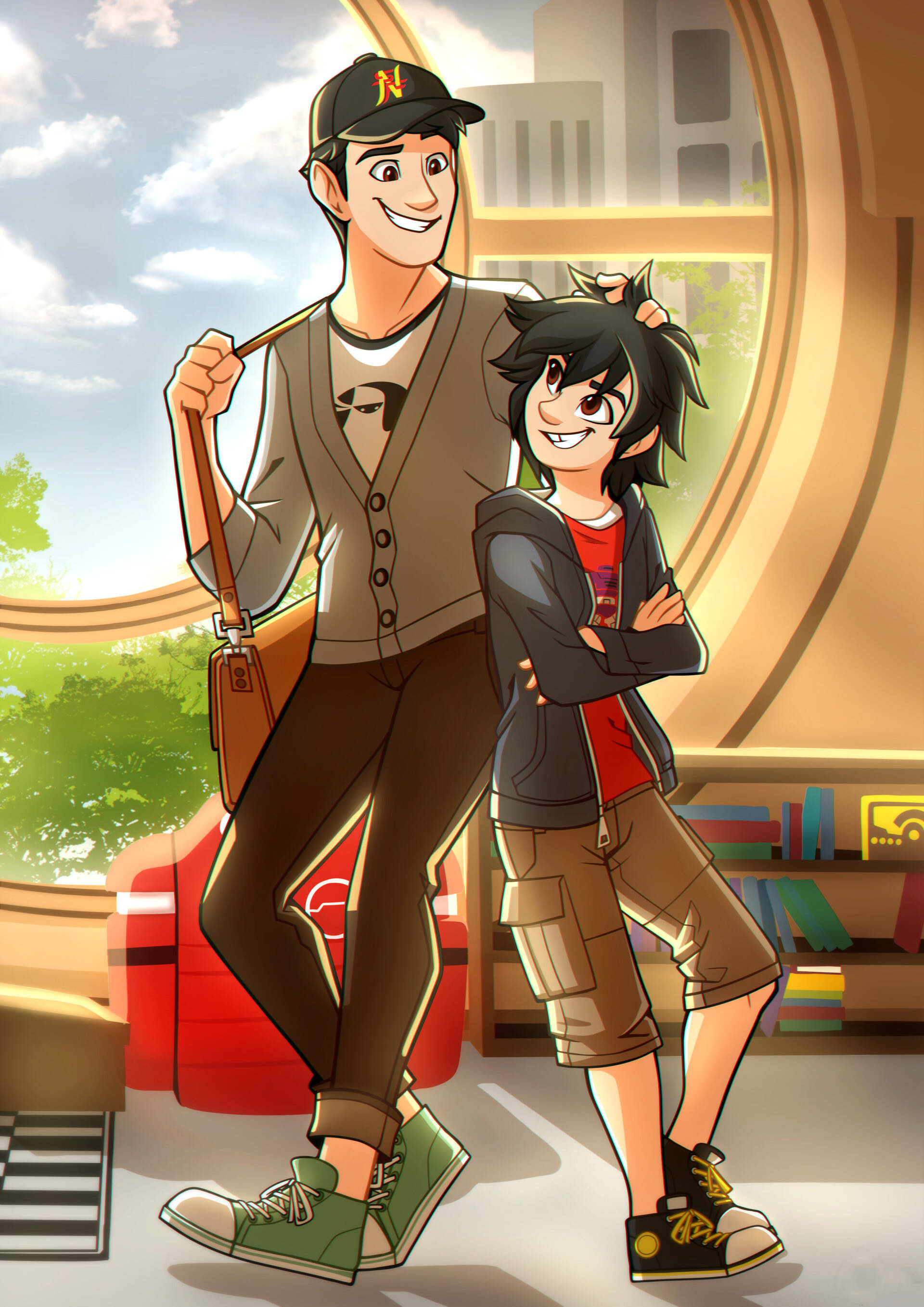 Big Hero 6 Hamada Broers Muurpapier
