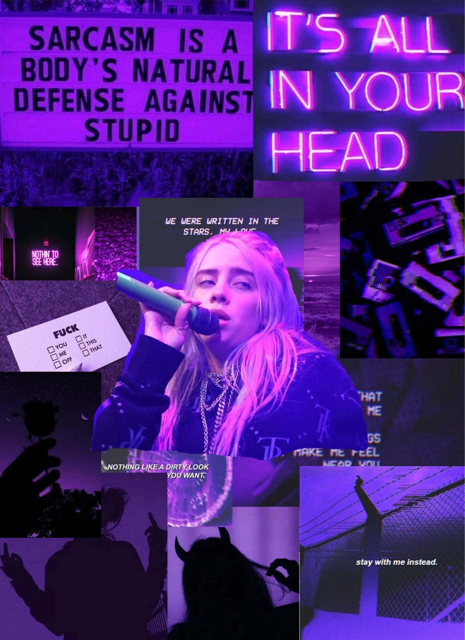 Billie Eilish lyk heeltemal betowerend in die kleur Pers. Muurpapier