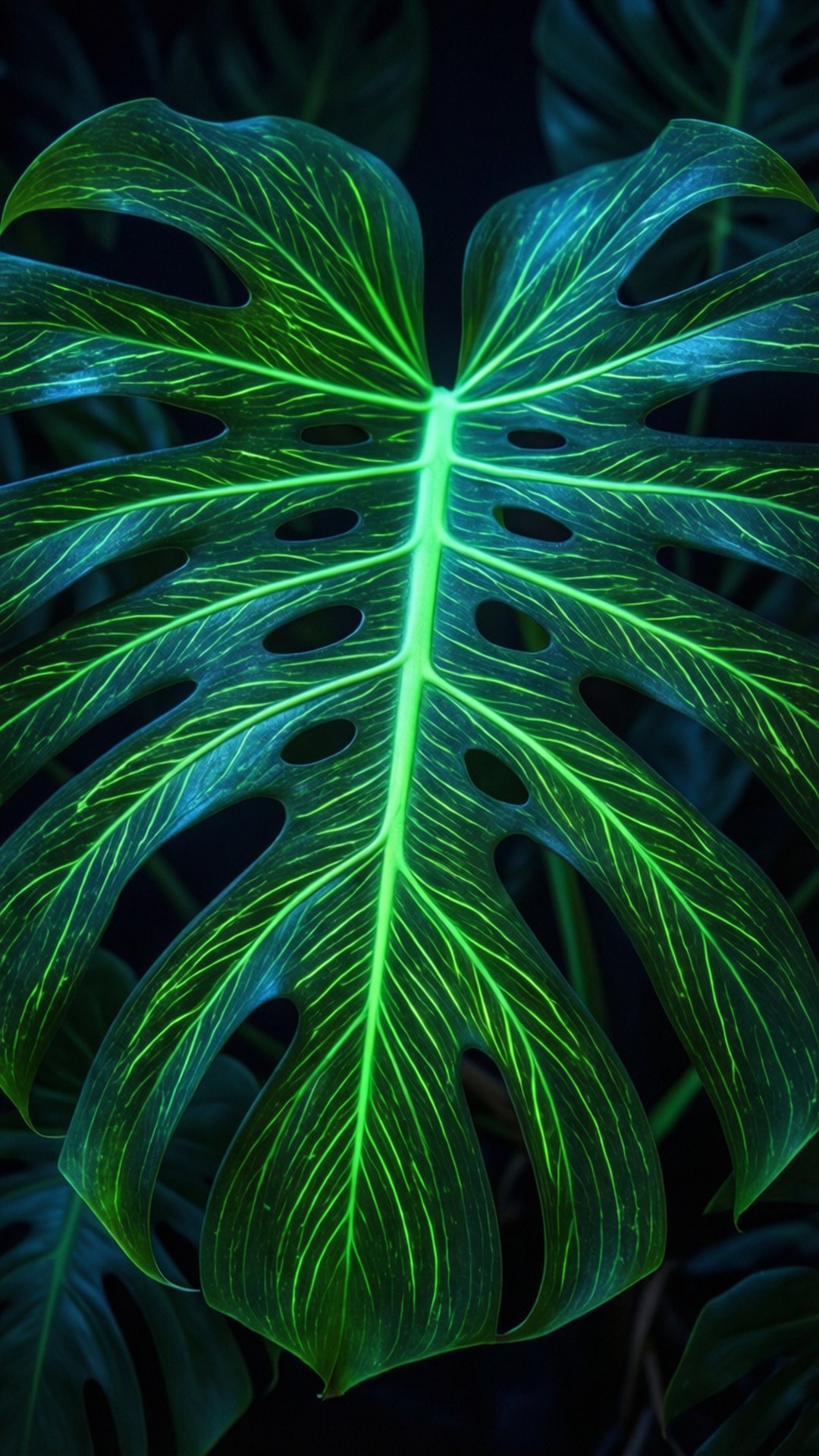 Biolumineserende Blaar Muurpapier