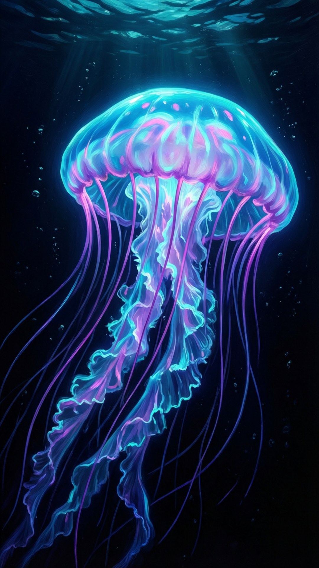 Biolumineserende jellievis Muurpapier