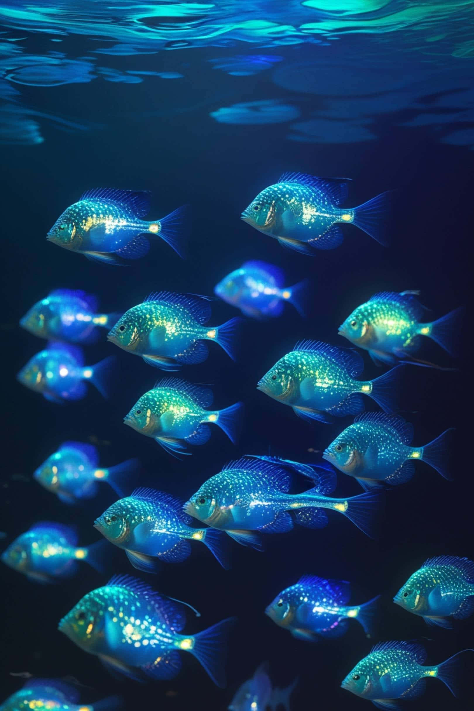 Biolumineserende Vis Muurpapier