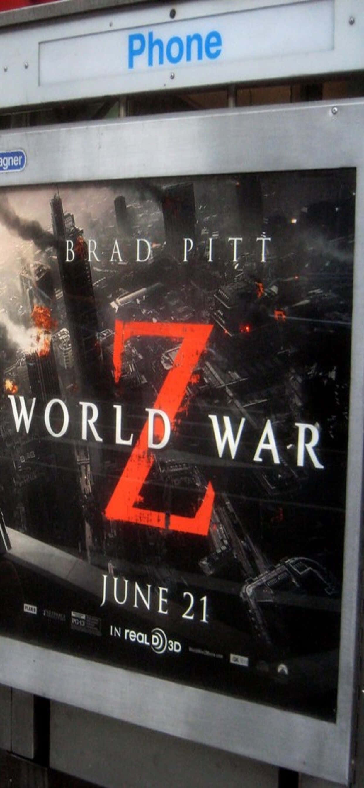 Bioskoopplakkaat iPhone XS Max World War Z Agtergrond Muurpapier