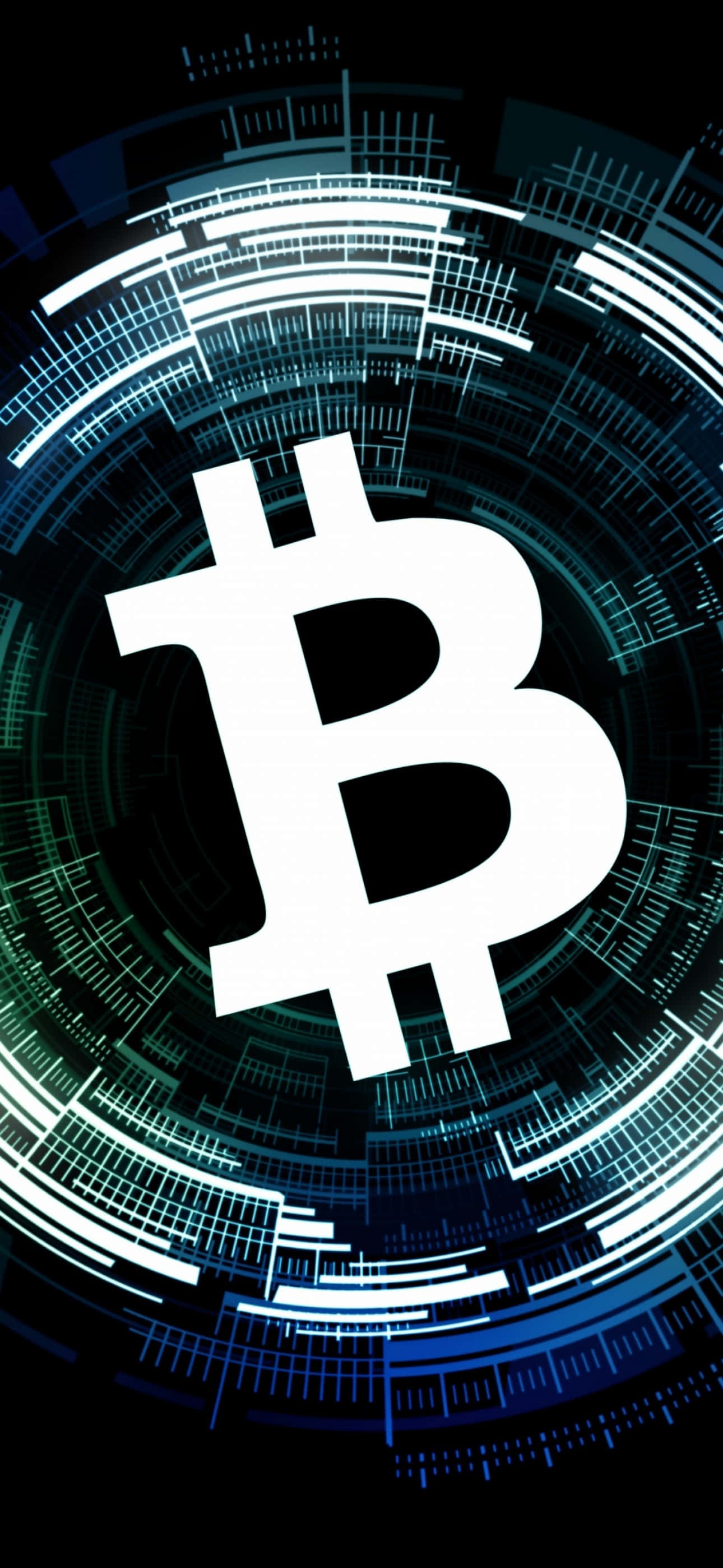bitcoin-logo op 'n swart agtergrond Muurpapier