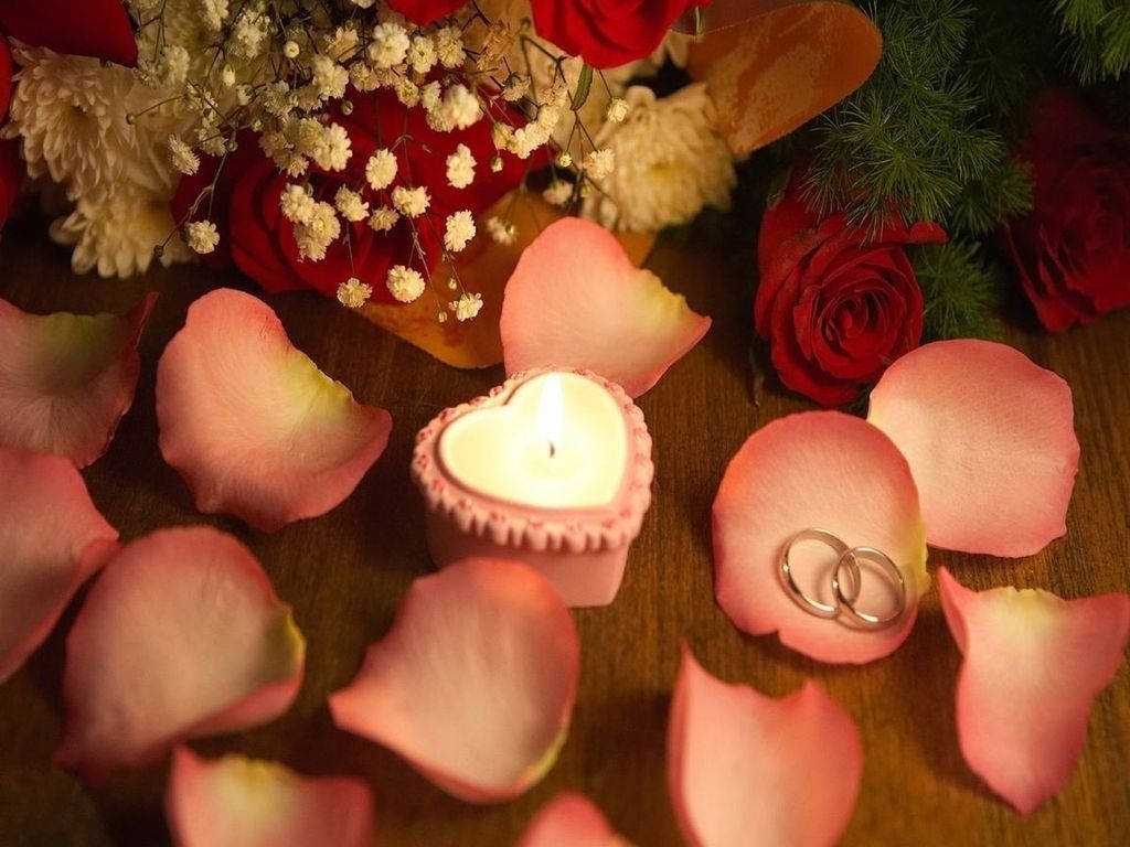 Blaarblare Valentyns Bureaublad Muurpapier