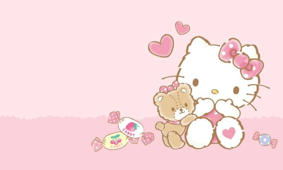 Blaas 'n Soen Hello Kitty Estetika Muurpapier