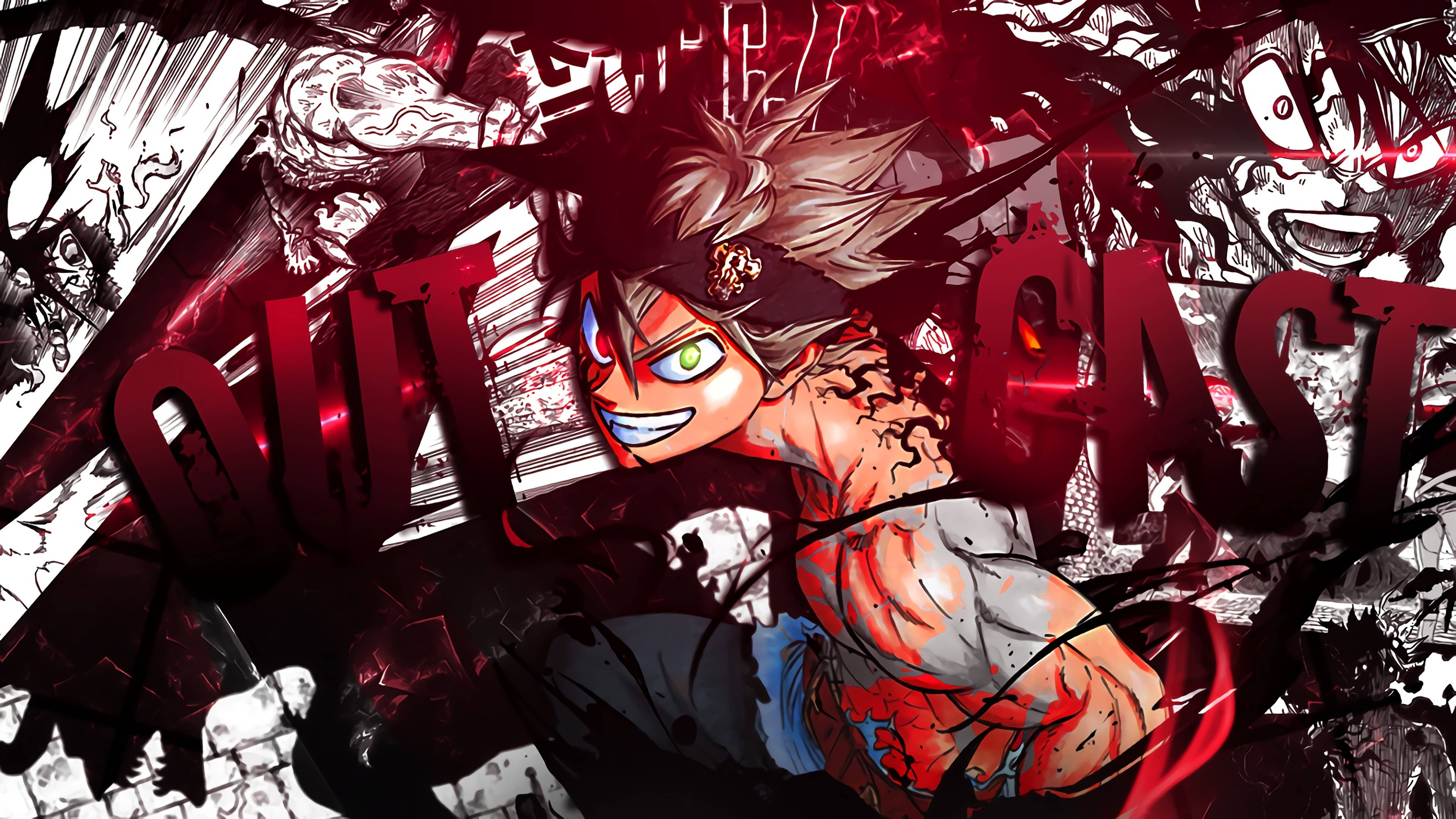 Black Clover 4K Asta Uitgeworpene Muurpapier