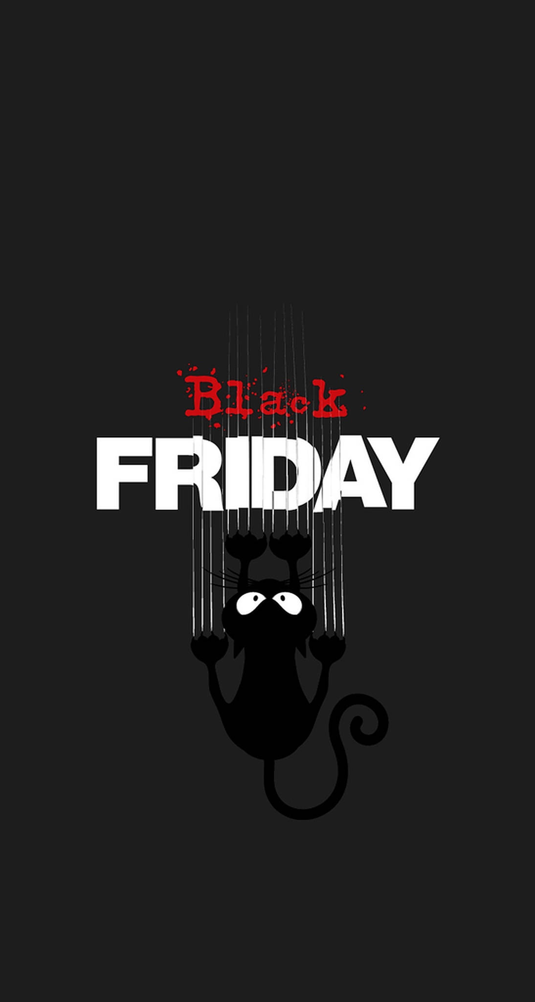 Black Friday Koopwoede Kat Muurpapier