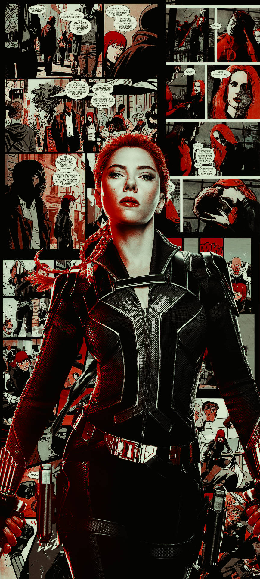 Black Widow-strokiesprentkuns Muurpapier