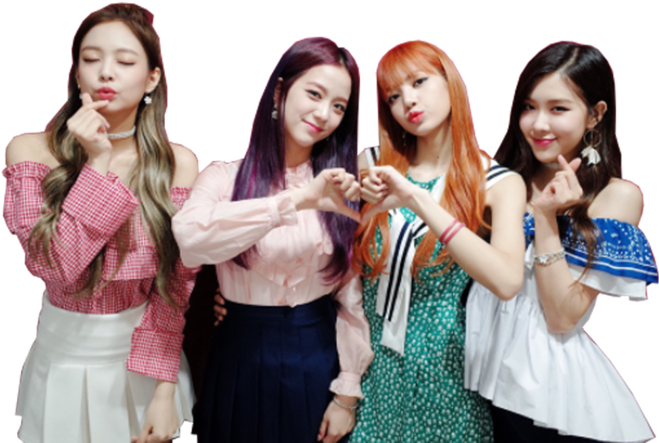 Blackpink Lede Maak Oulike Gebare Muurpapier