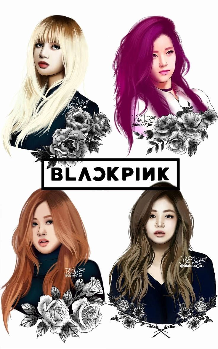 Blackpink Lede Vertoon Pragtige Blom Fanart Muurpapier