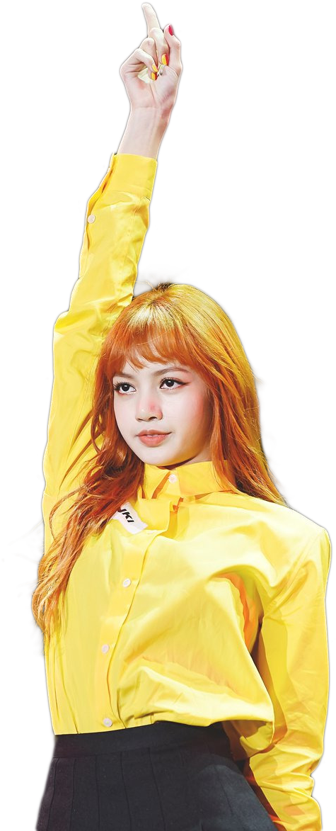 Blackpink-lid Geel Bloempie Pose Muurpapier