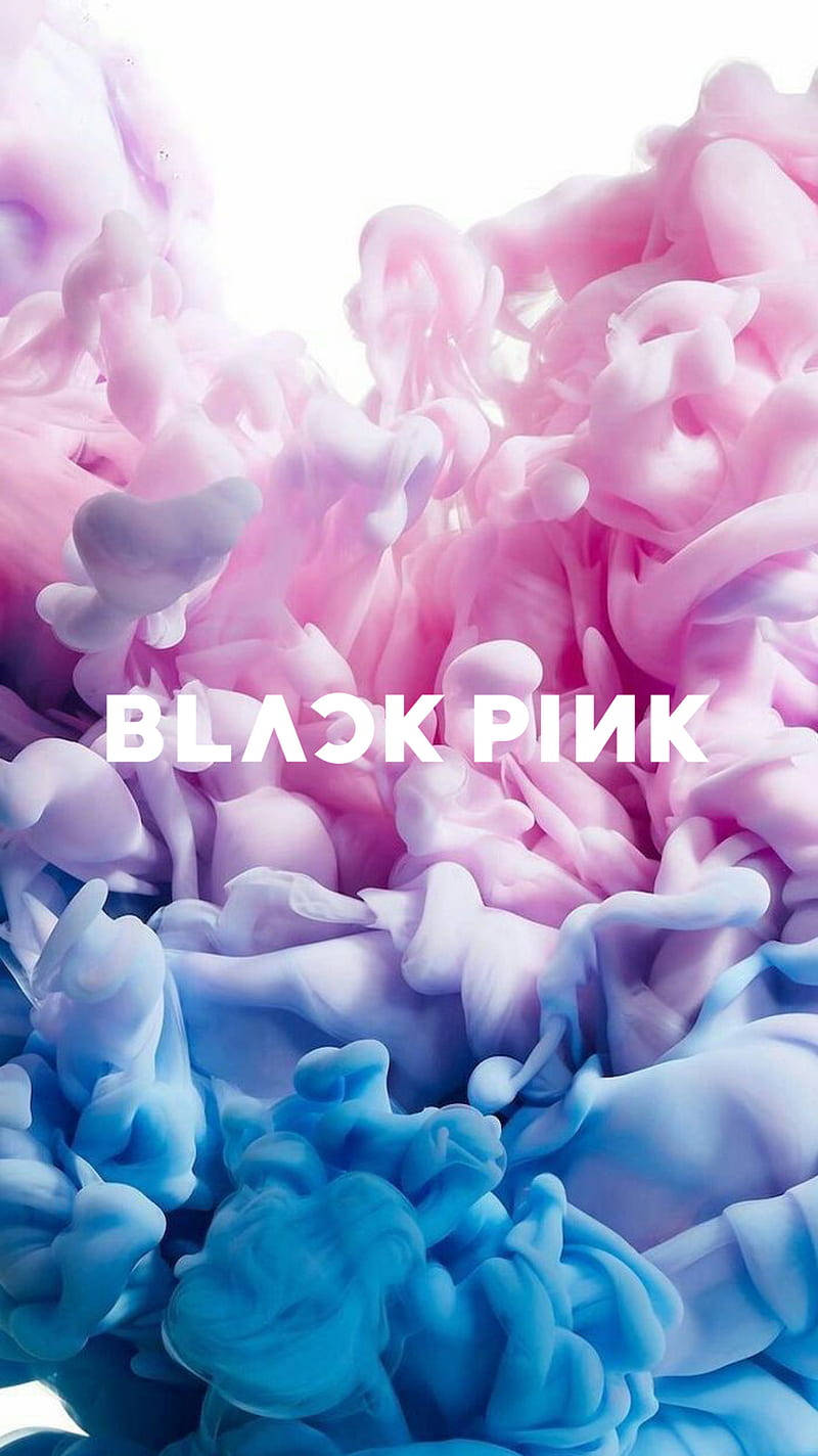 Blackpink-logo in pastel rookkuns Muurpapier