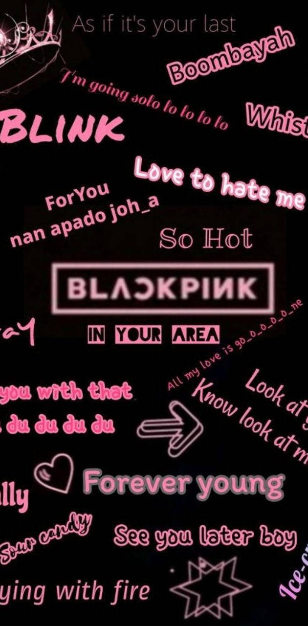 Blackpink-logo met Liedtitels Muurpapier