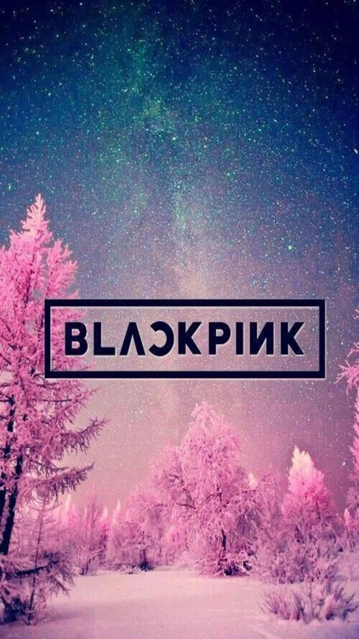 Blackpink-logo oor Pienk Sneeubos Muurpapier
