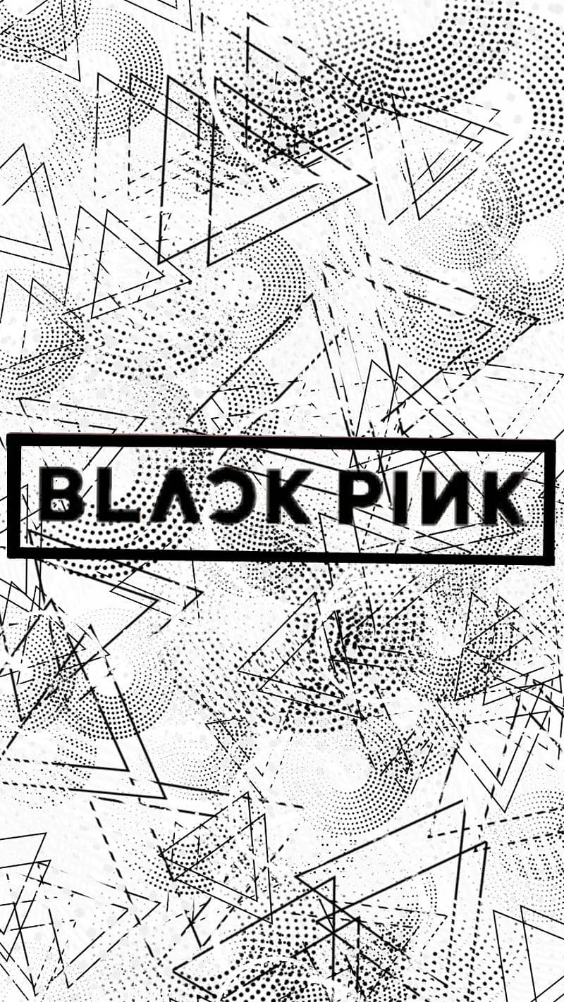 Blackpink-logo oor swart en wit Muurpapier