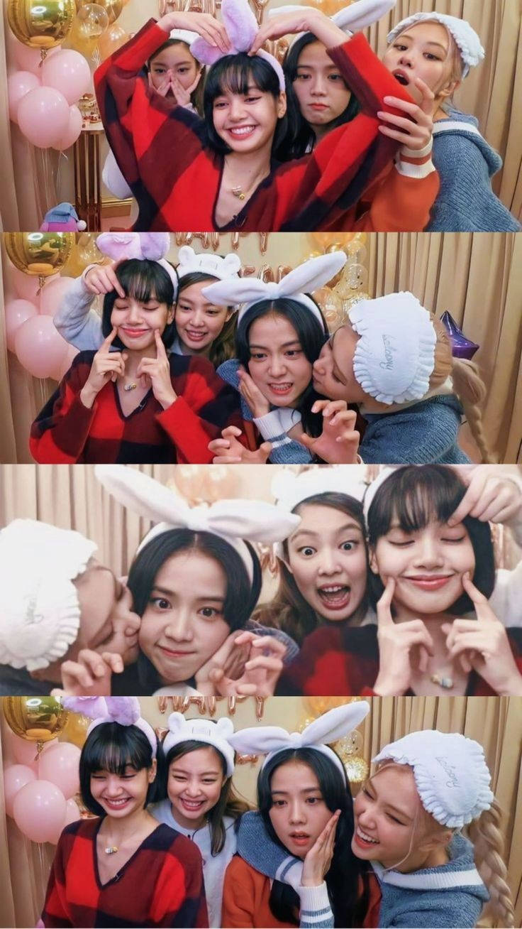 Blackpink Oulike Groepsfoto VLIVE Muurpapier