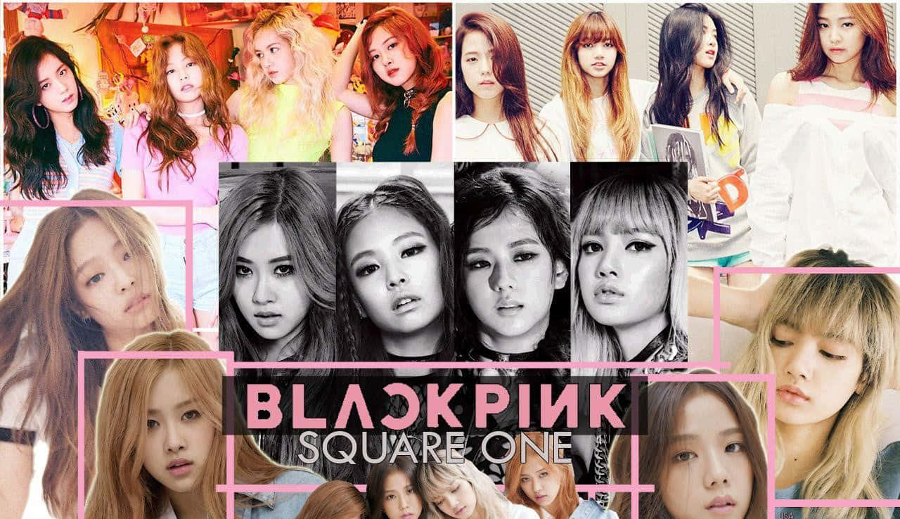 blackpink square one - 'n collage van meisies Muurpapier