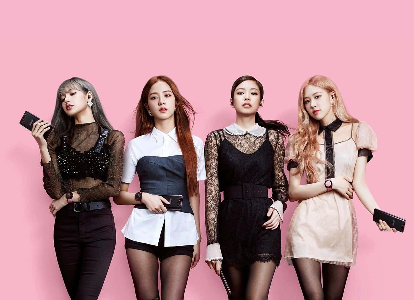 Blackpink verlig die nag. Muurpapier