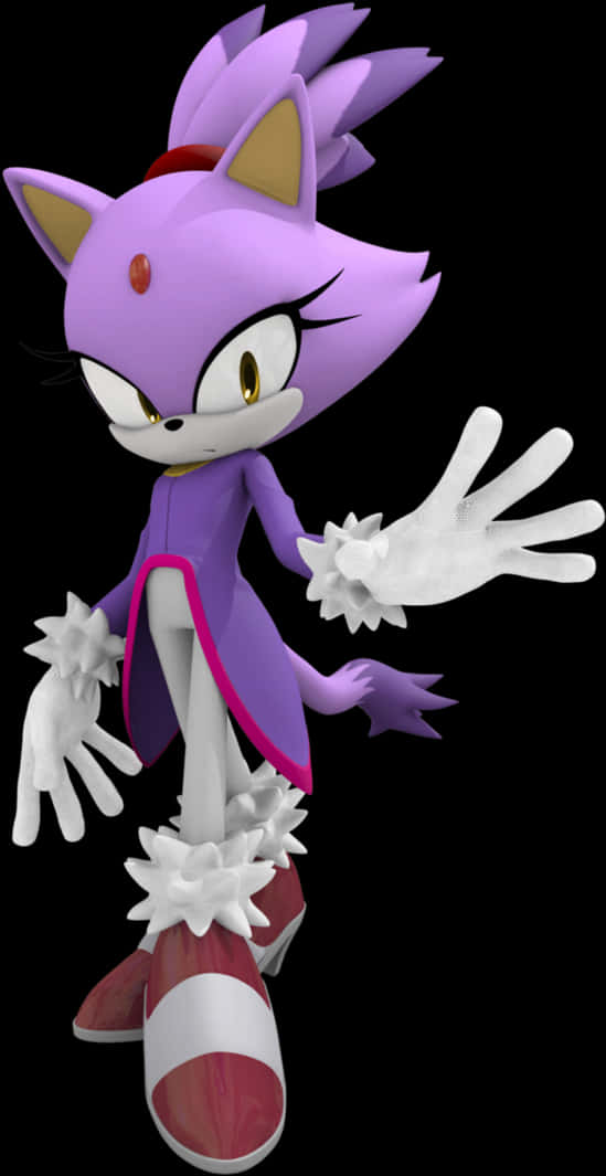 Blaze die Kat Sonic-karakter Muurpapier