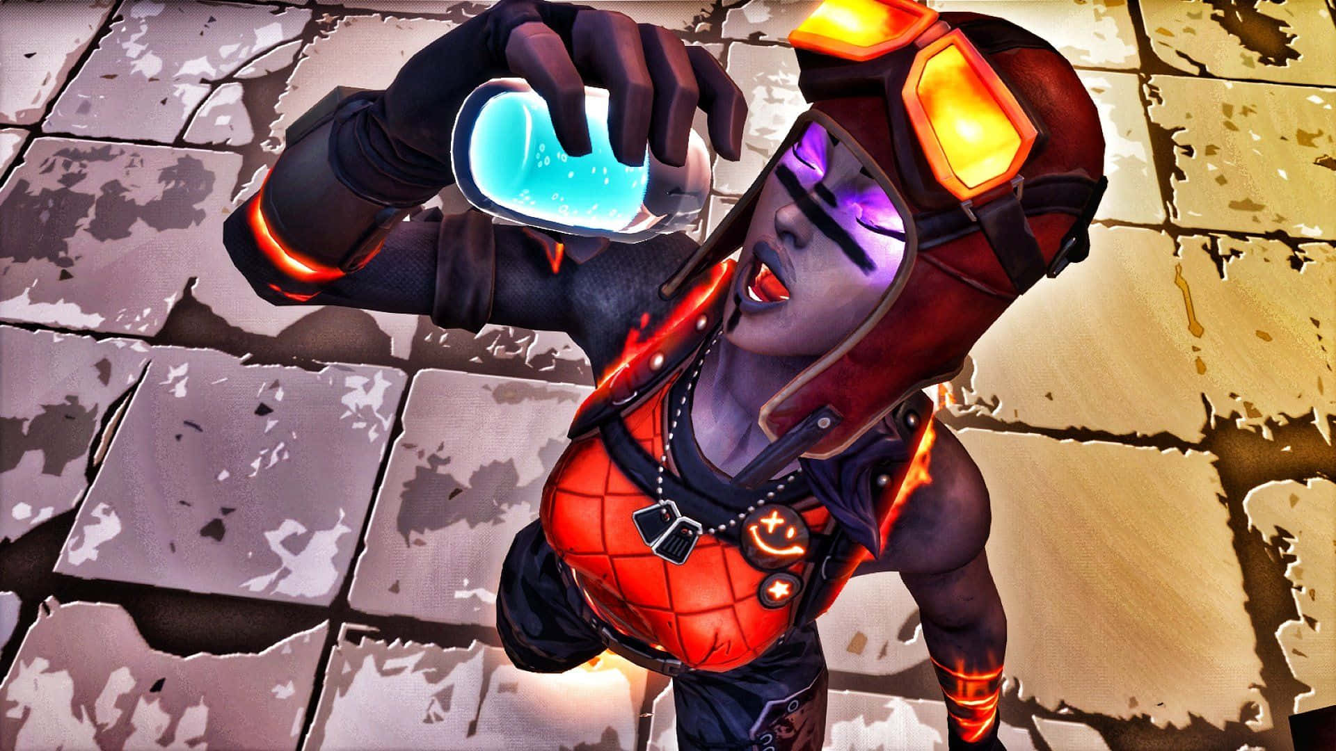 Blaze Fortnite-uitrusting Slurp-sap Muurpapier
