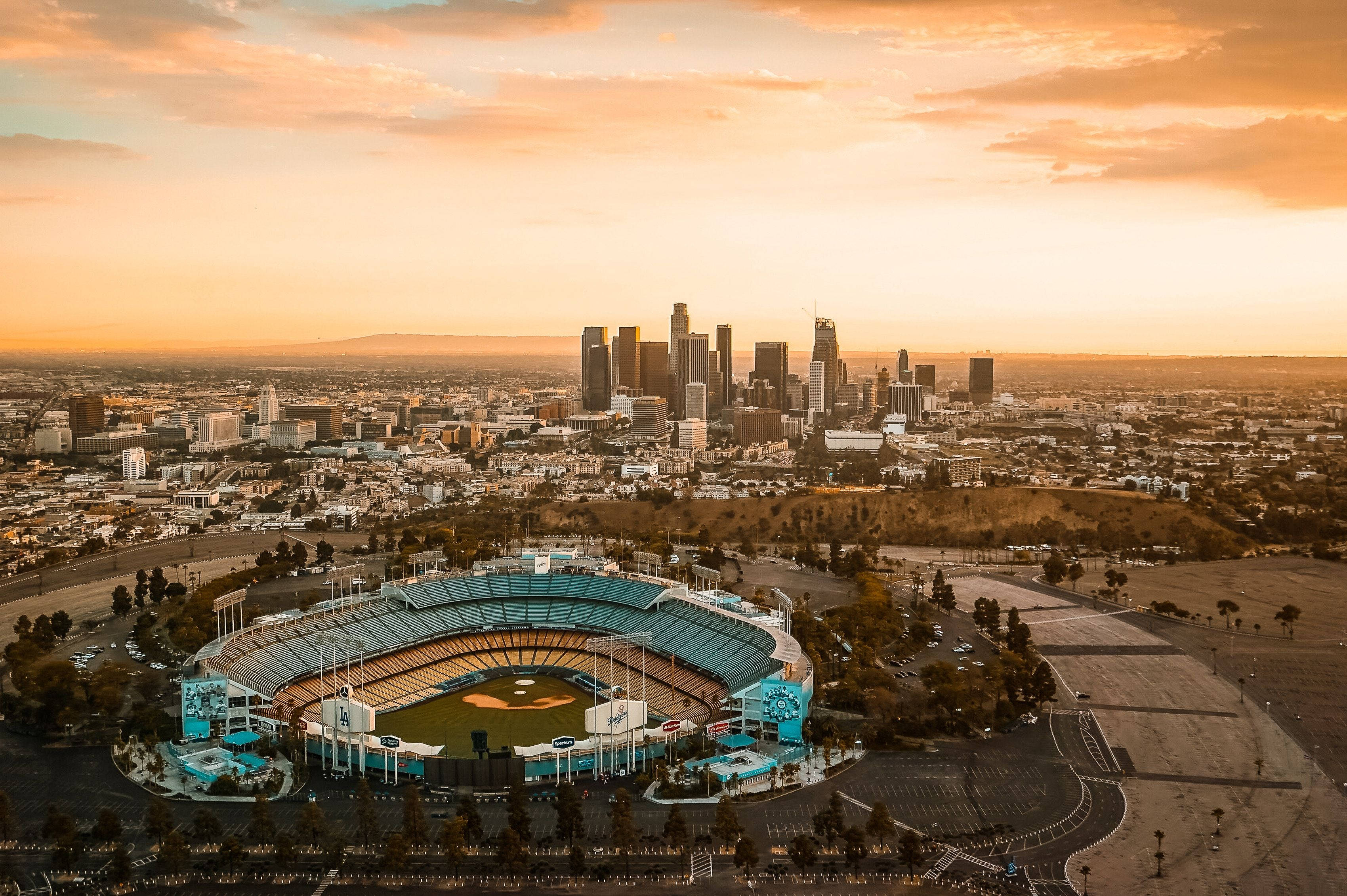 Bleek Oranje Los Angeles Sondergloed Muurpapier