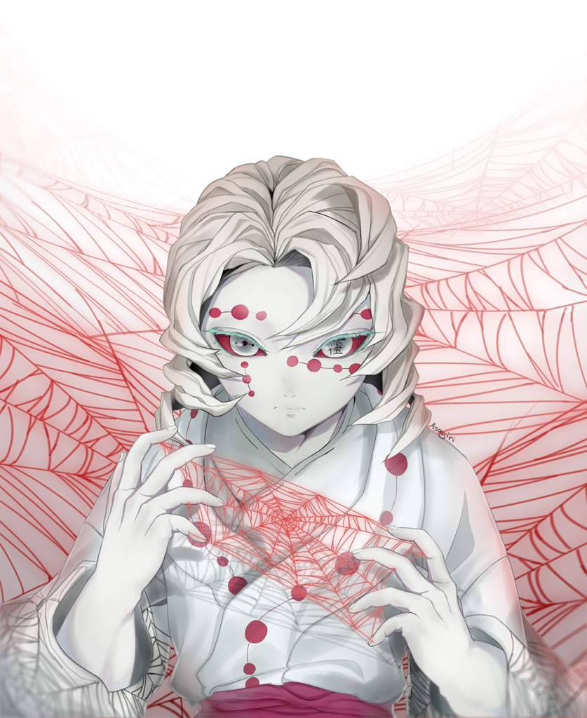 Bleekwit Rui Demon Slayer Muurpapier
