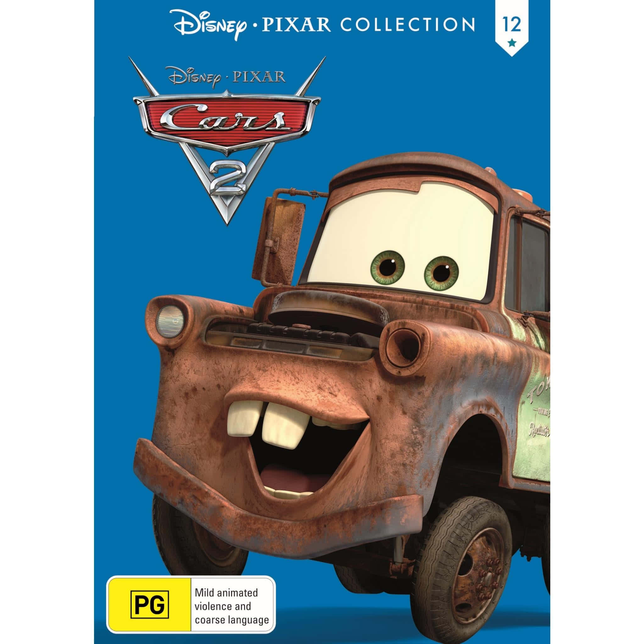 Bliksem McQueen en Mater wat langs die snelweg jaag in Cars 2 Muurpapier