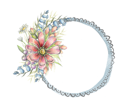 Blomagtige Halfmaan Illustrasie Muurpapier