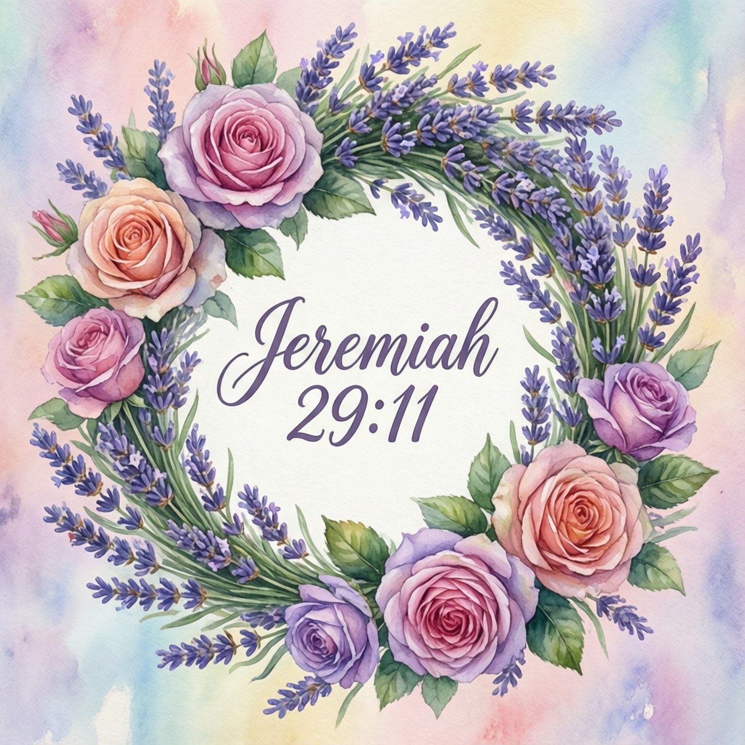 Blomkrans Jeremia 29:11 Muurpapier