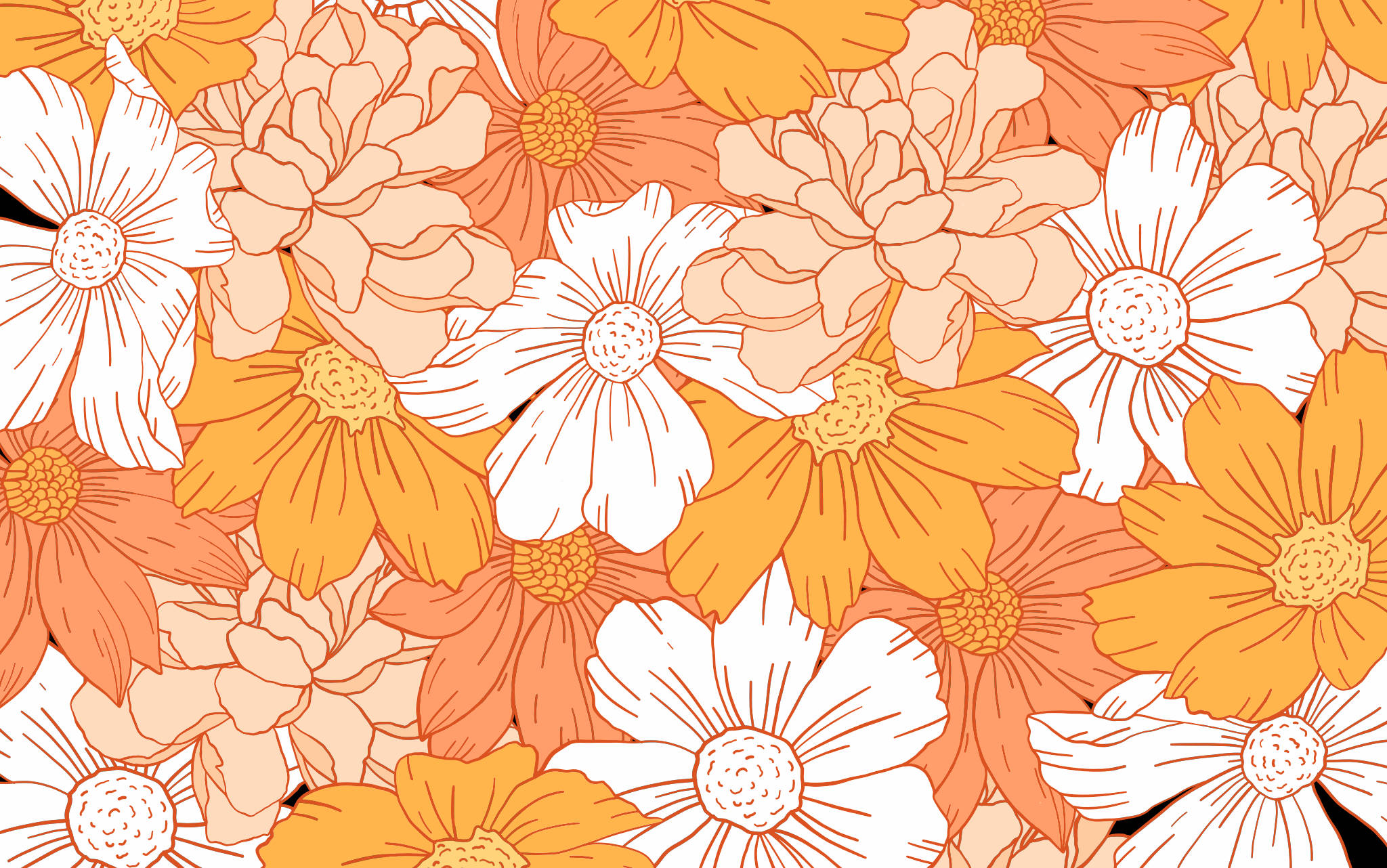Blomme Estetiese Patroon Muurpapier