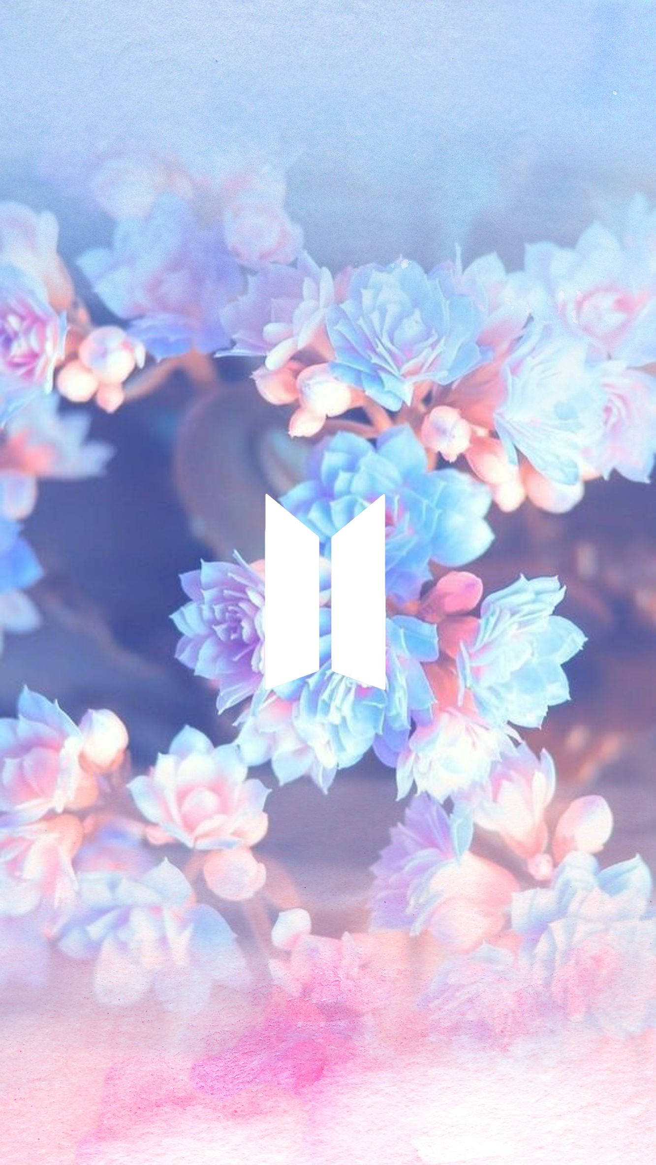 Blommige BTS-logo Muurpapier