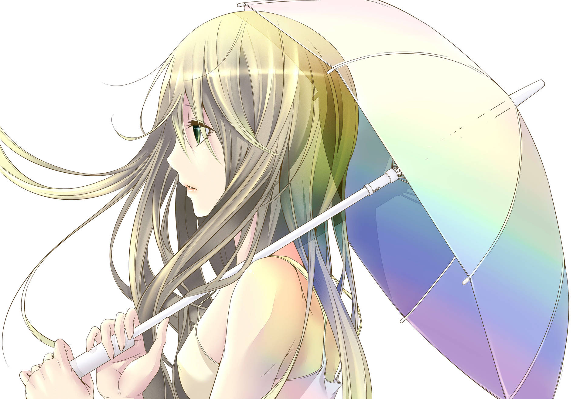 Blonde meisie anime 4k agtergrond — 4K anime GIF Muurpapier