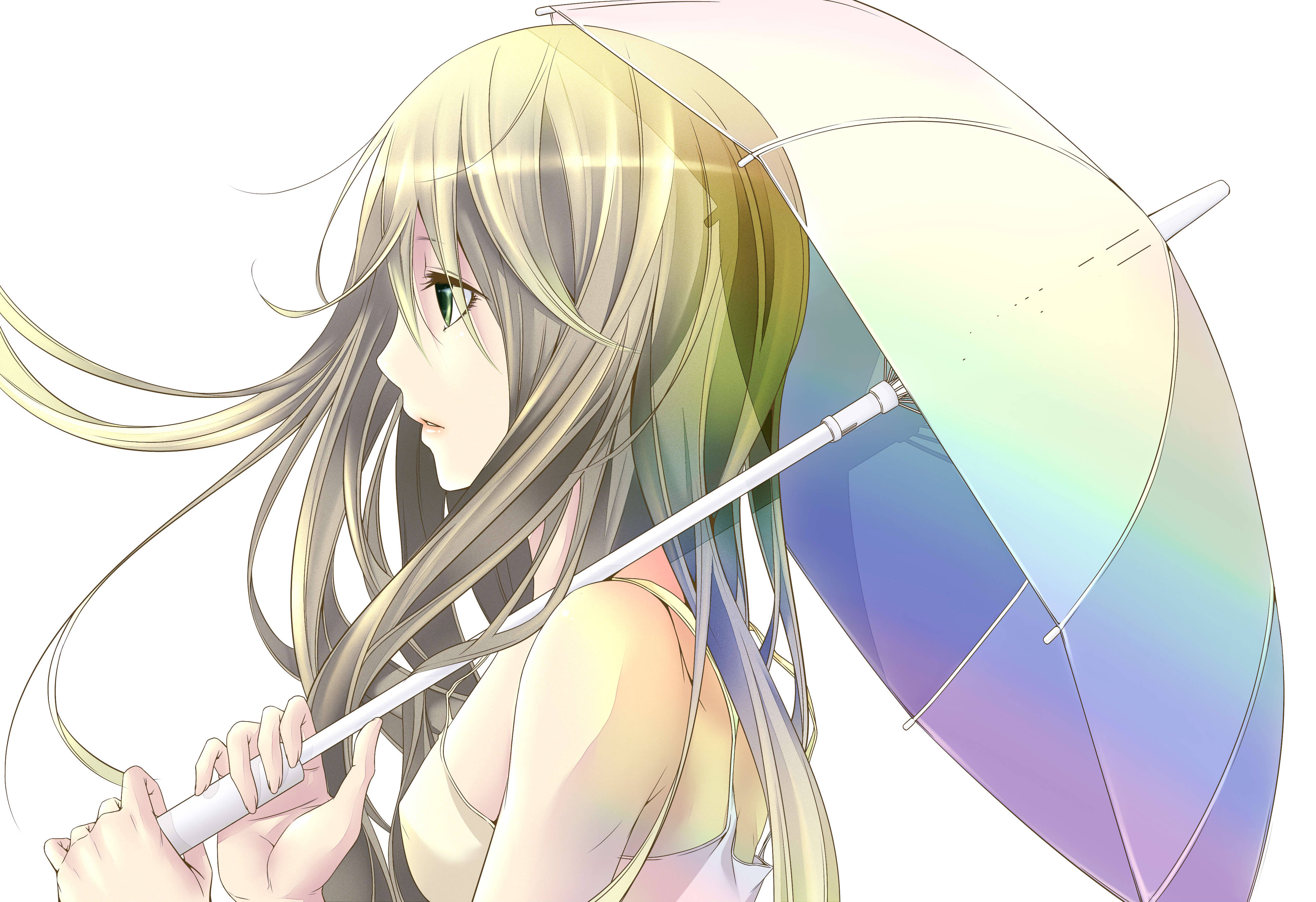 Blonde Meisie Anime 4K Muurpapier