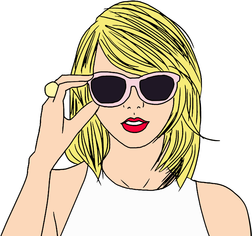 Blonde Vrou Sonbril Illustrasie Muurpapier