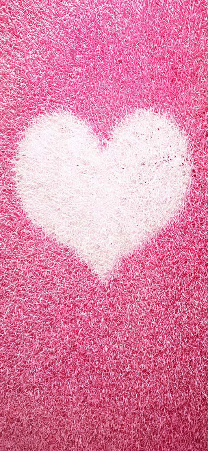 Bloosende Liefde - 'n Fyn Pienk Hart Agtergrond Muurpapier