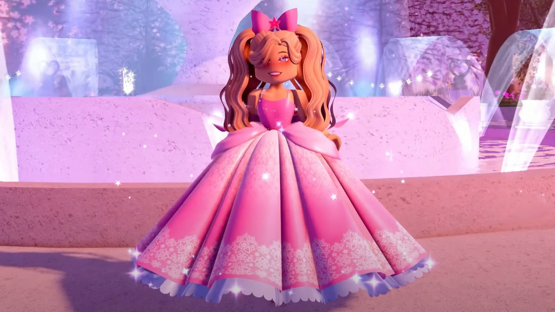 Bloosende Meisie in Roblox Royale High Muurpapier