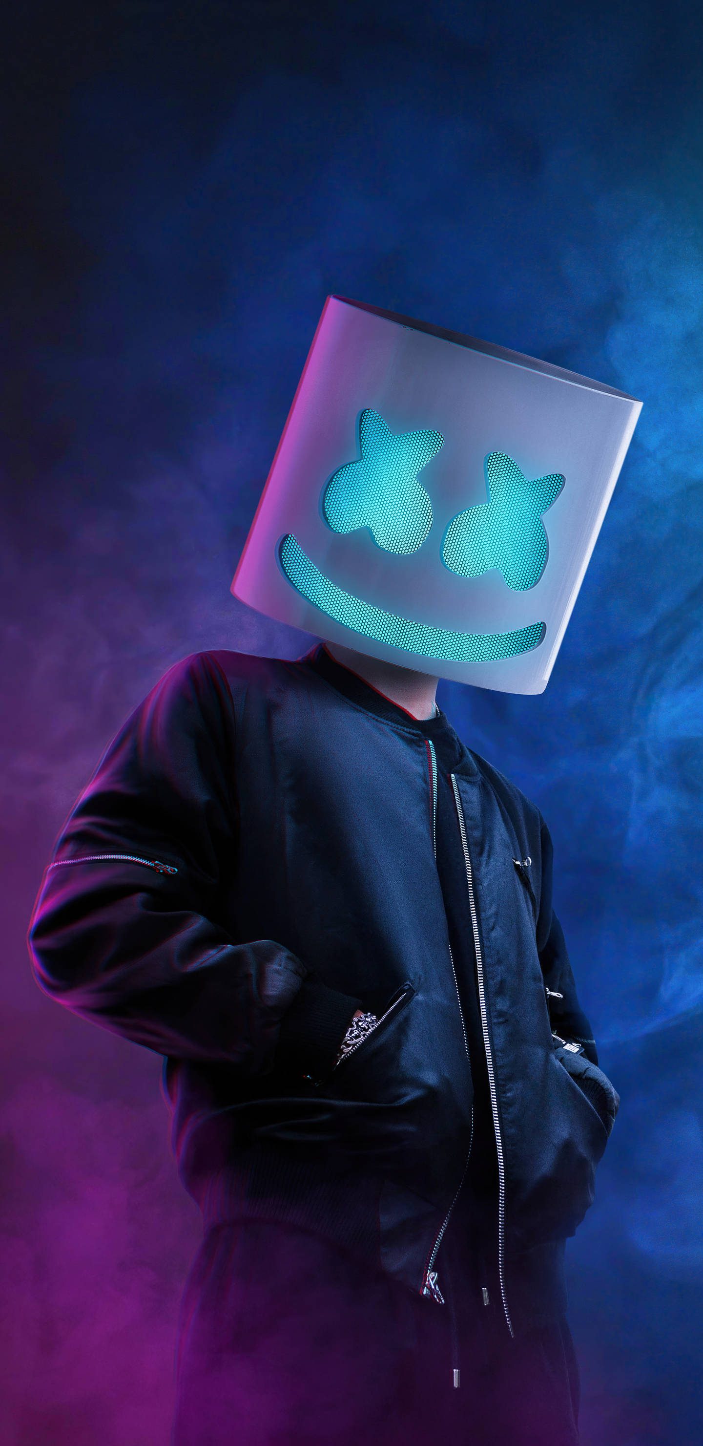 Blou Agtergrond Marshmello HD iPhone Muurpapier