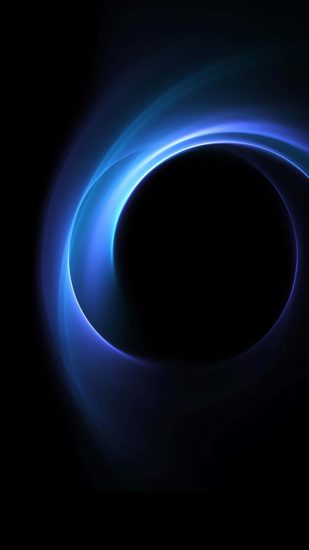 Blou AMOLED-lig op Donker Muurpapier