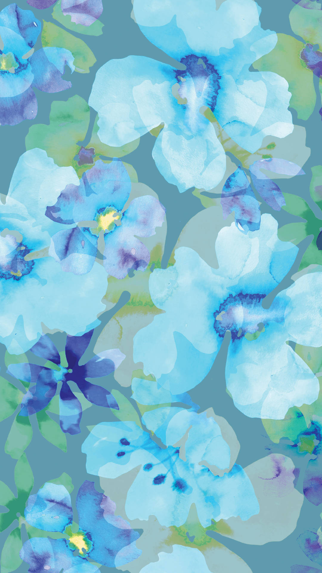 Blou Blomme iPhone Muurpapier