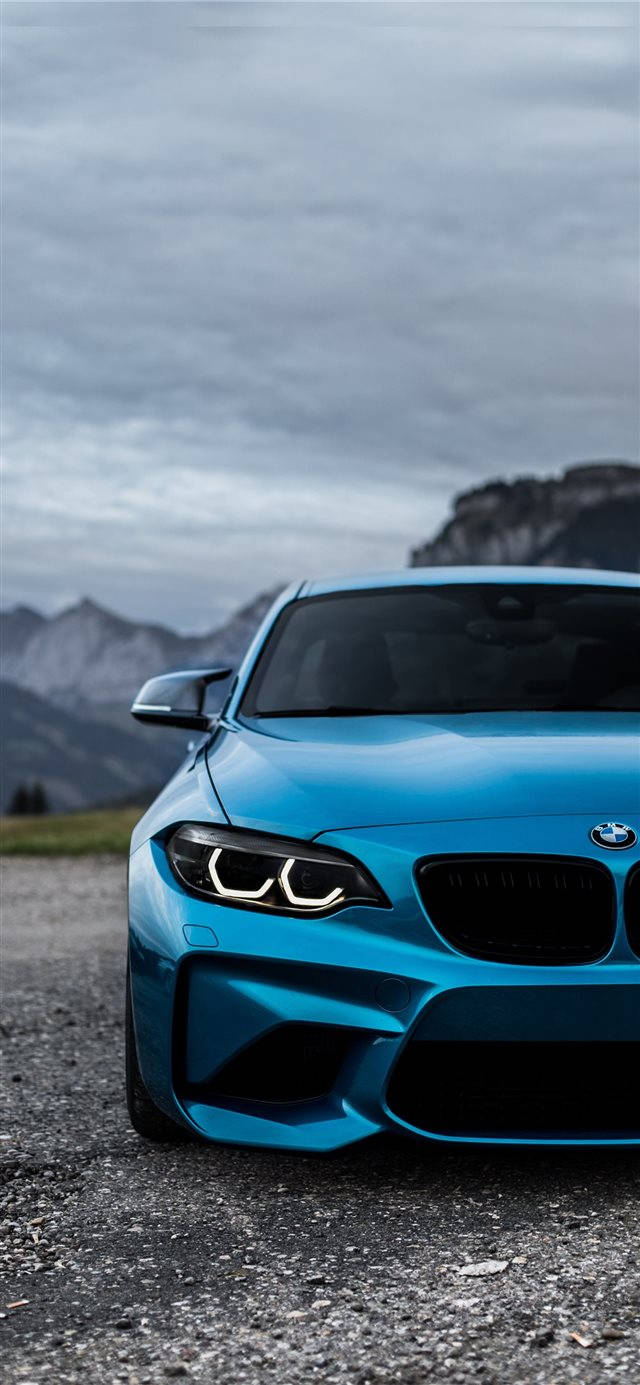 Blou BMW M2 iPhone-motor Muurpapier