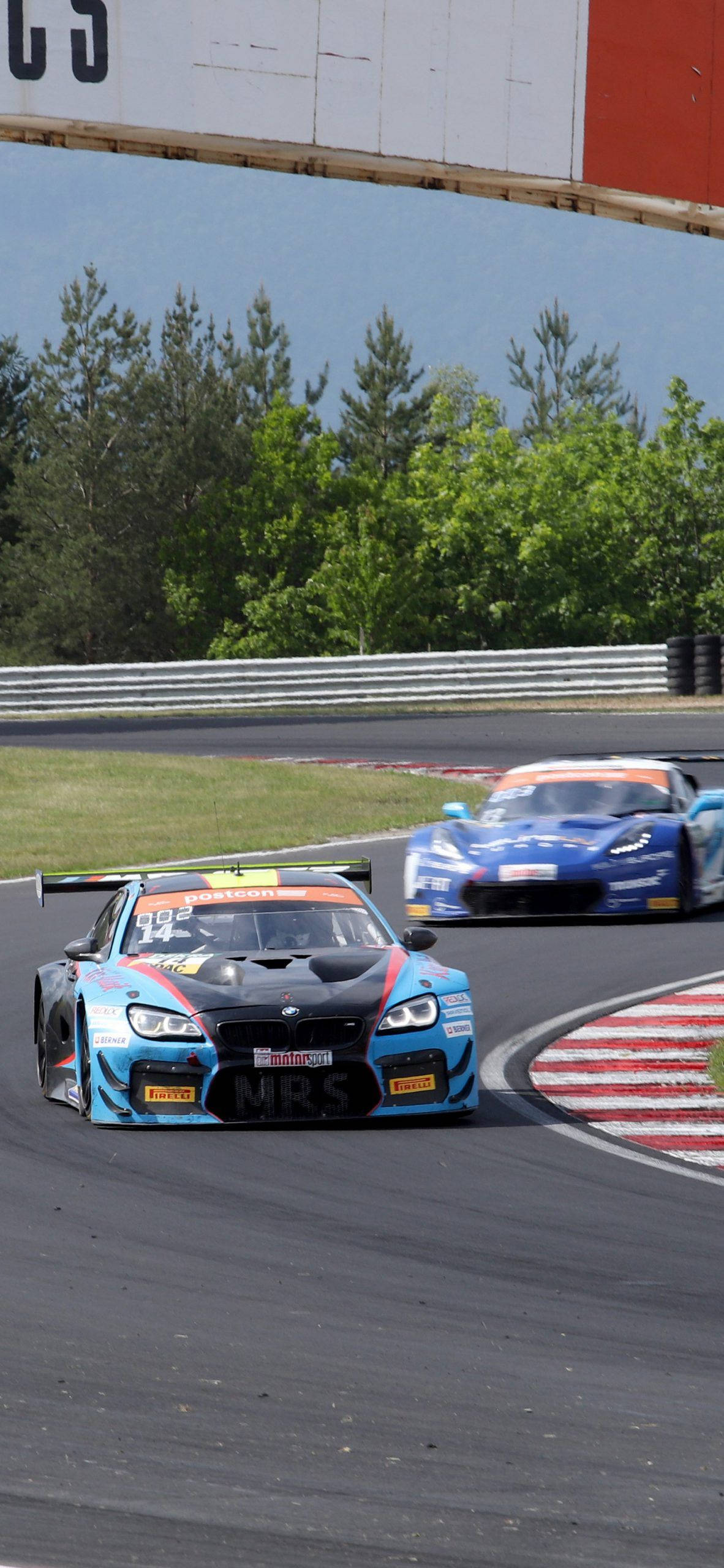 Blou BMW M6 GT3 Resies Motor iPhone Muurpapier