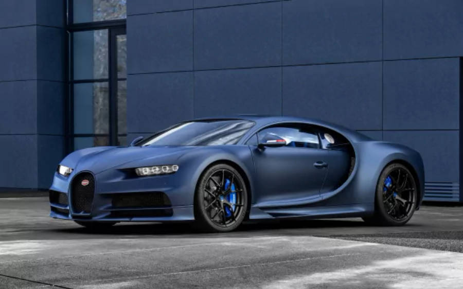 Blou Bugatti Chiron 4K Muurpapier