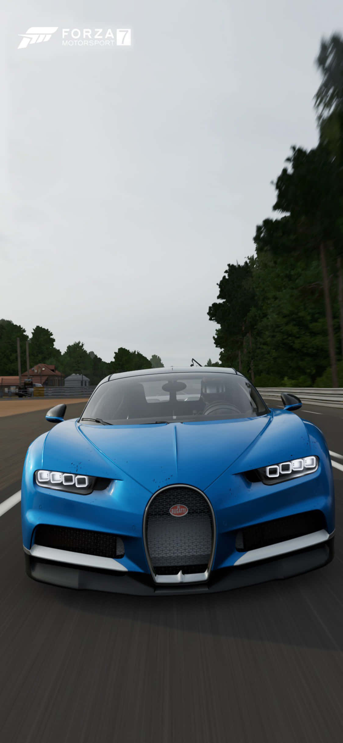 Blou Bugatti Chiron iPhone X Forza Motorsport 7-agtergrond Muurpapier