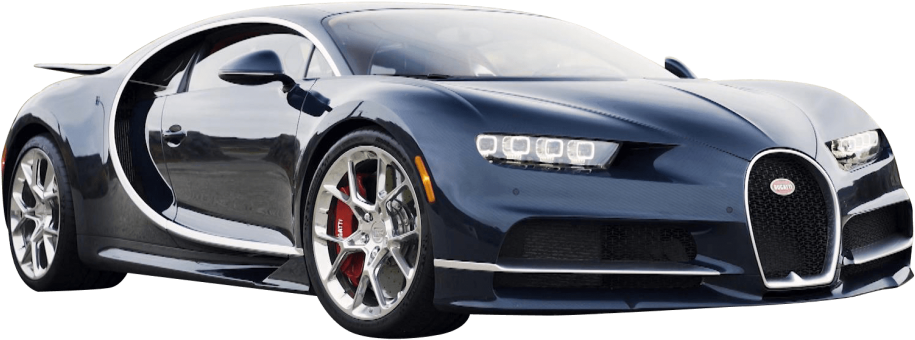 Blou Bugatti Chiron Sysaansig Muurpapier