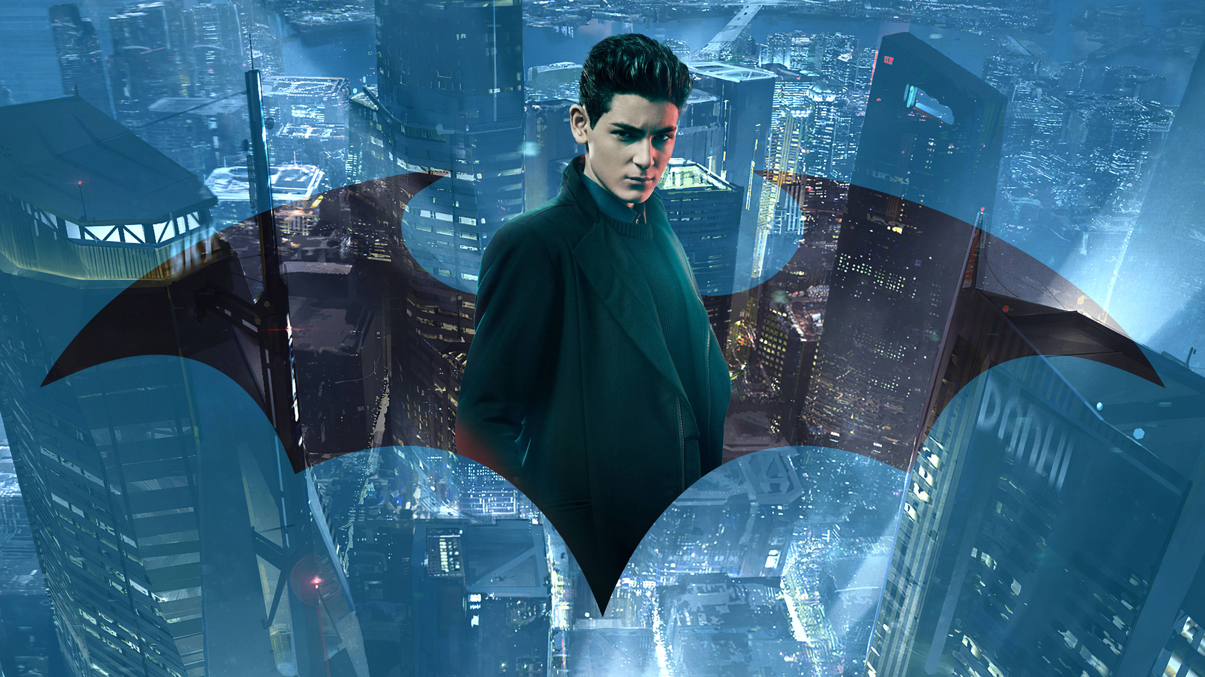 Blou Estetika 4K Gotham Batman Muurpapier