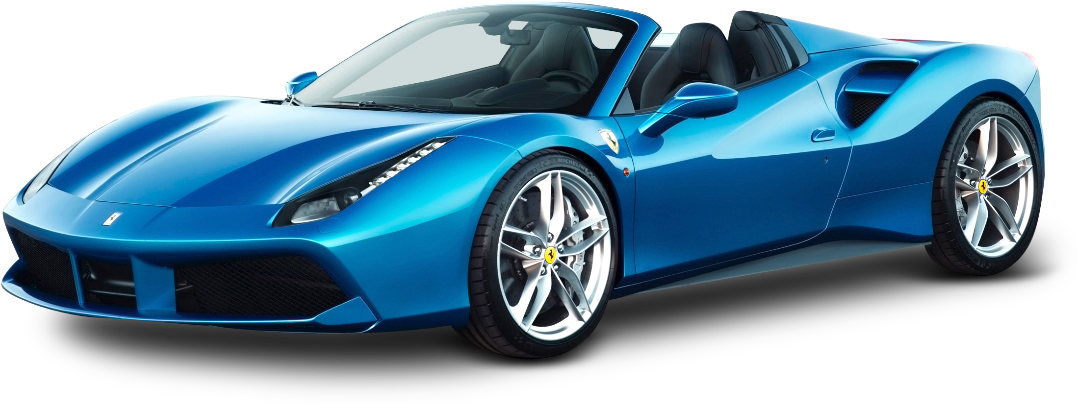 Blou Ferrari Sportmotor Profiel Muurpapier