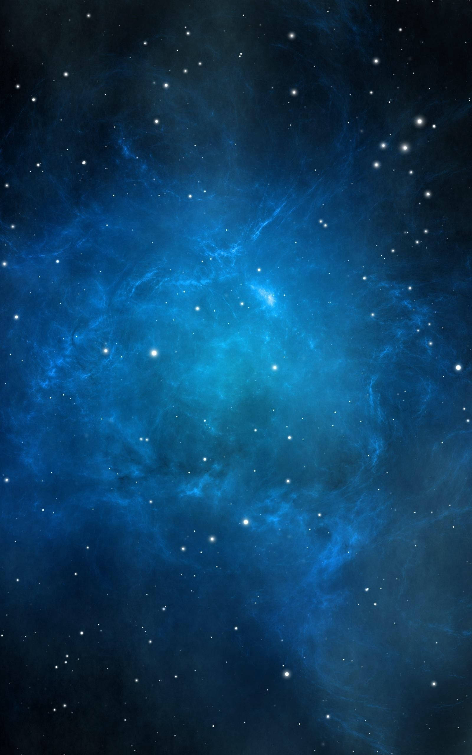 Blou Galaxy Selfoonfoto Muurpapier
