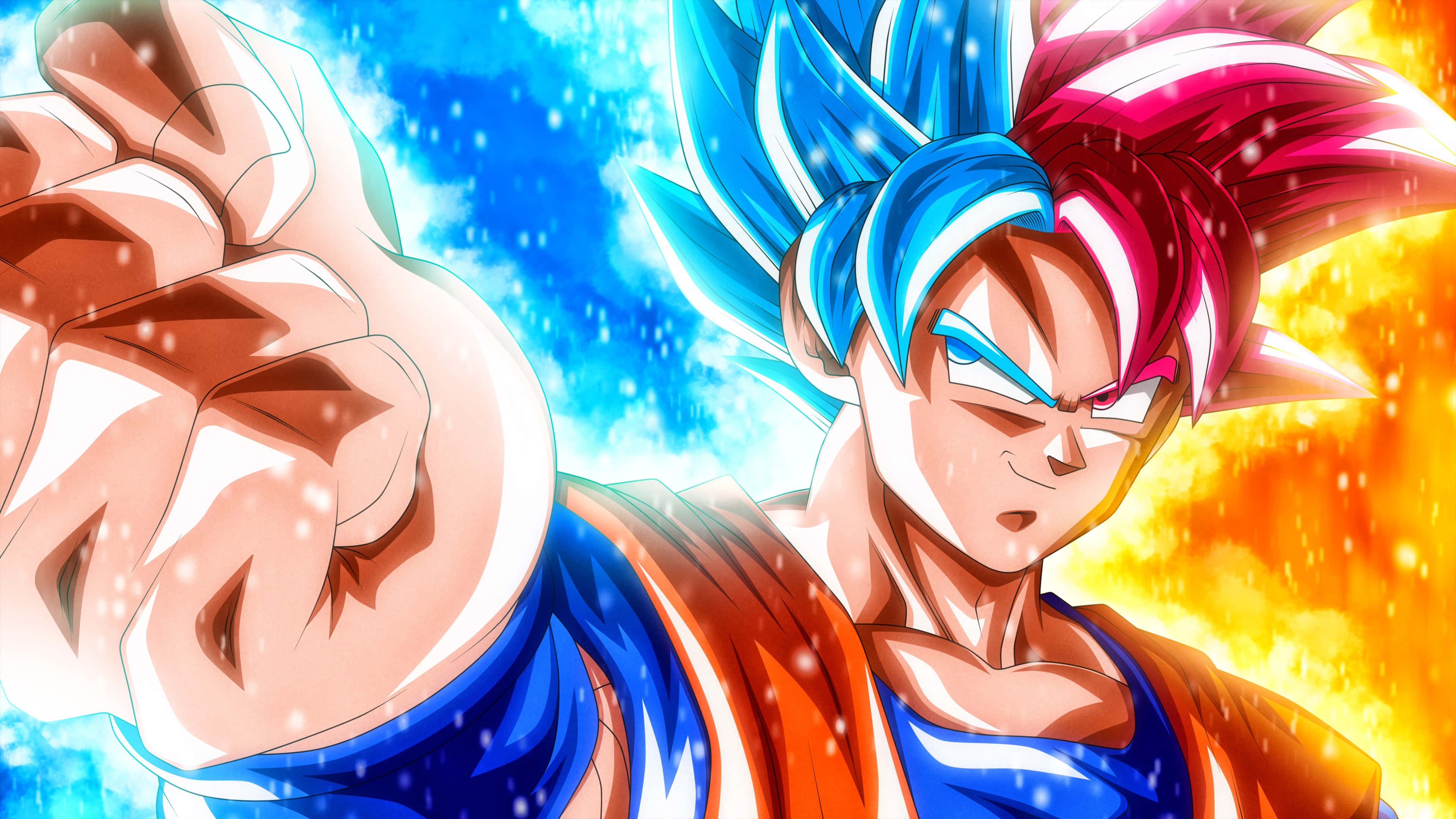 Blou Geel Dragon Ball Super Prent Muurpapier