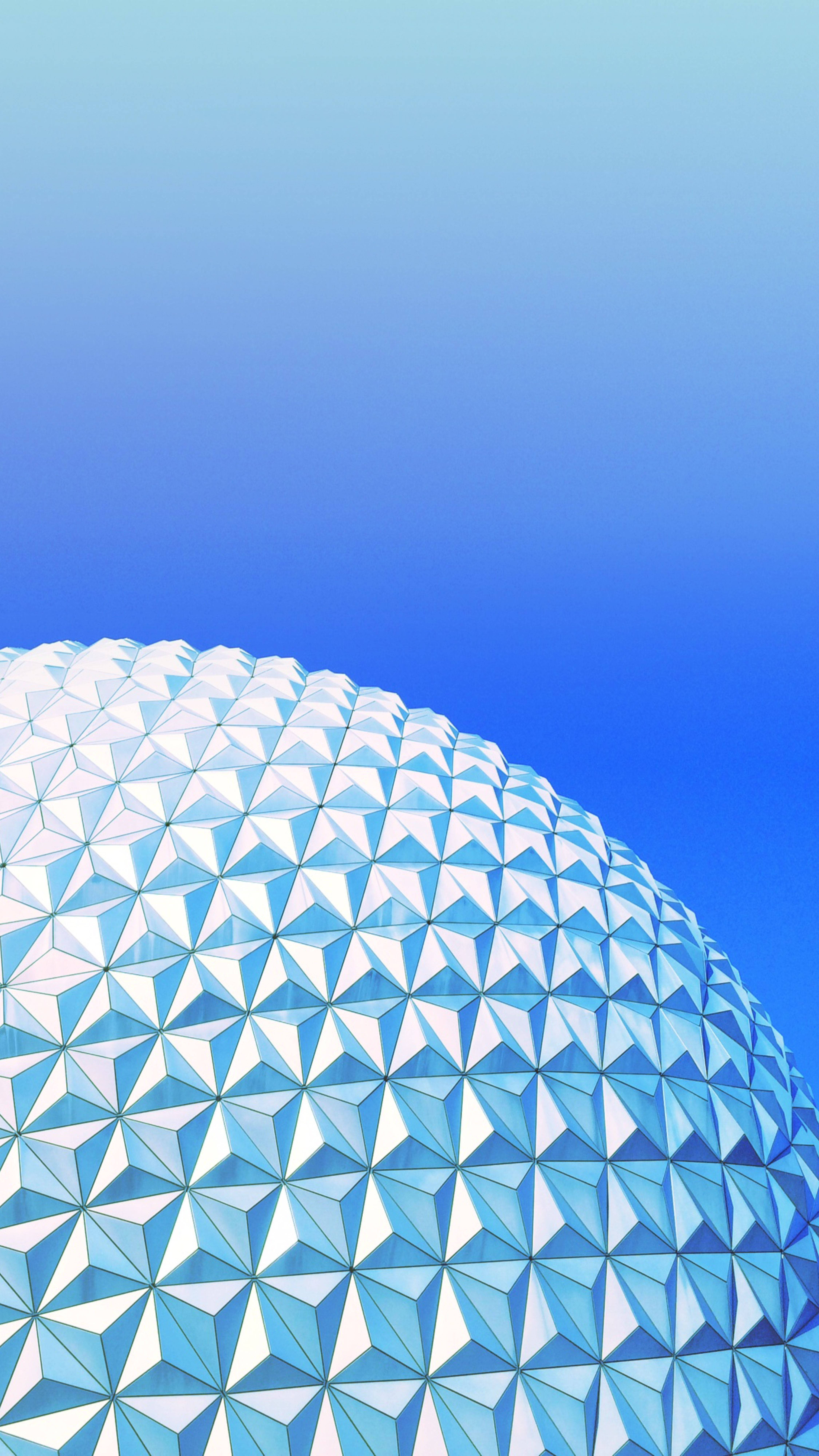 Blou Gradiënt Epcot Globe Muurpapier