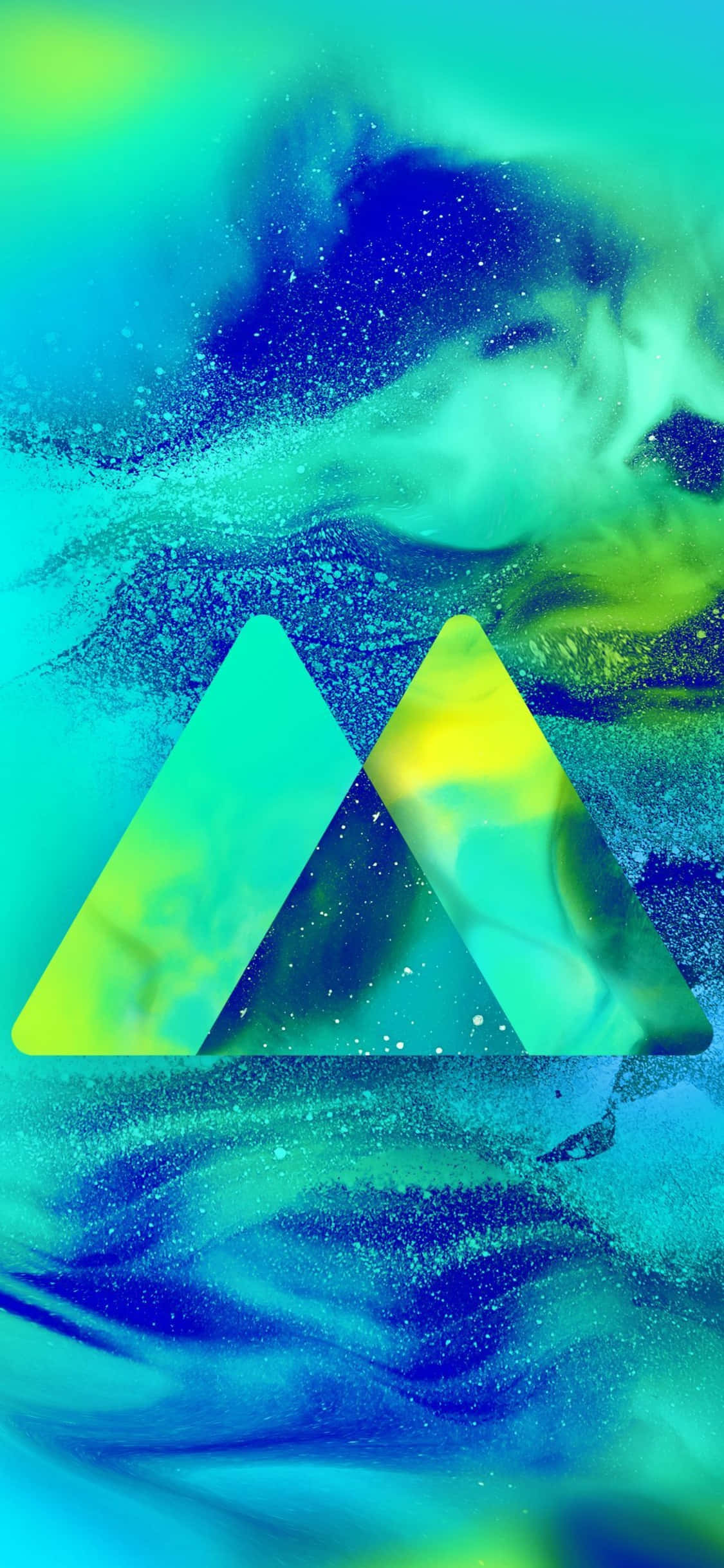 Blou Groen iPhone XS M Reeks Agtergrond Muurpapier